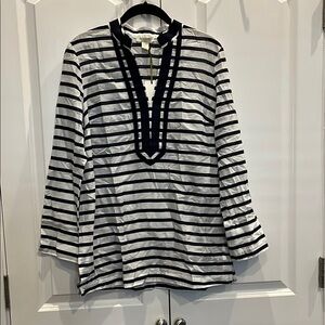 St Tropez West Striped Navy and White Women's Top